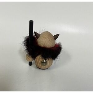 Vintage Viking Teak Wood Figure Danish Folk Art Handmade 1960s